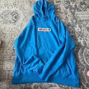 NIKE Blue Just do it hoodie sweater XXL mens